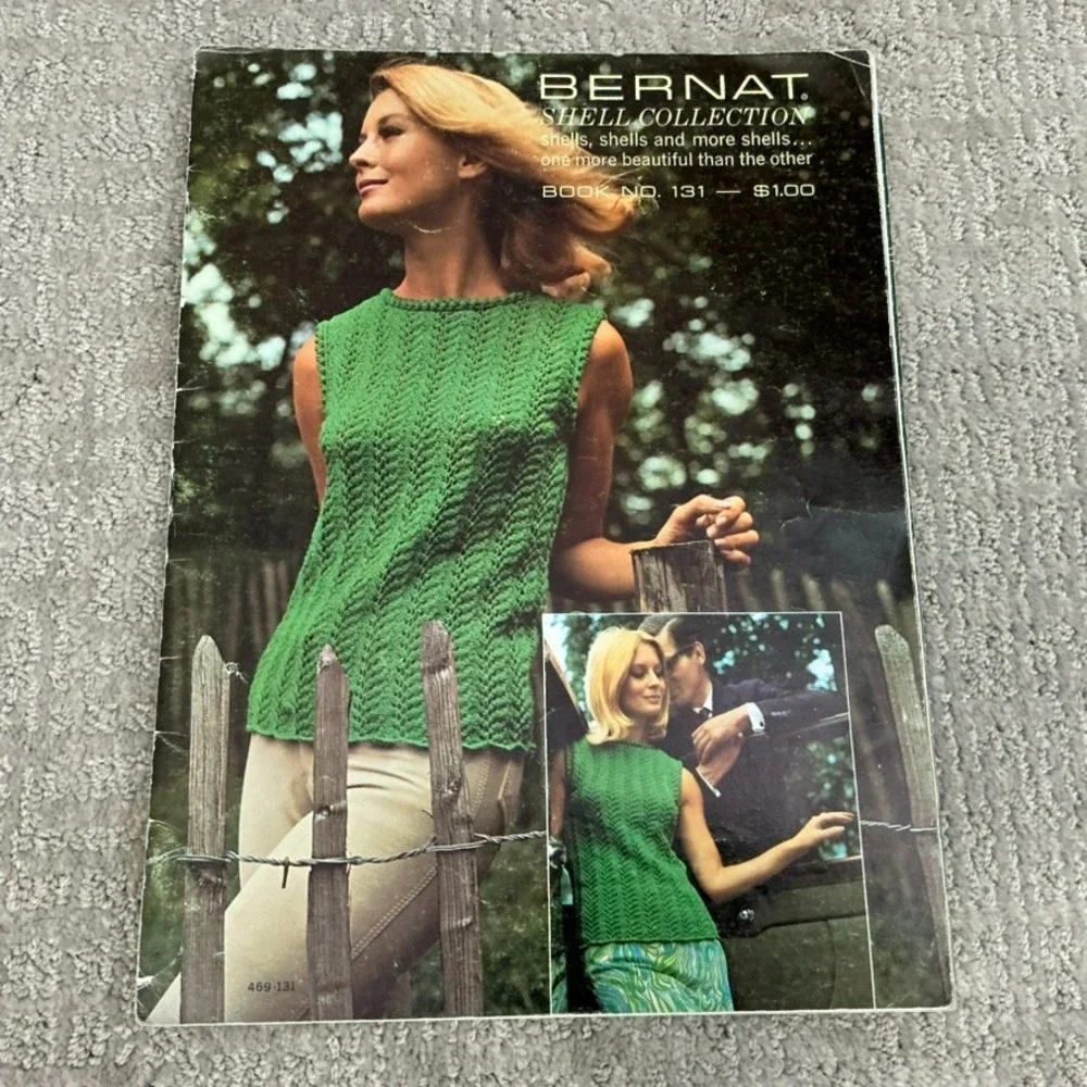 Lot 7 Vintage Knitting Crochet Pattern Books Womens Mens Bernat Bucilla Patons